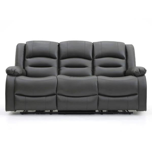 Furnishings For Less Arlo Leather Like 3 Seater Electric Reclining Sofa With USB + Drinks Tray