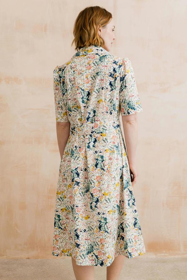 Lily & Me Robyn Organic Cotton Ditsy Print Belted Tea Dress