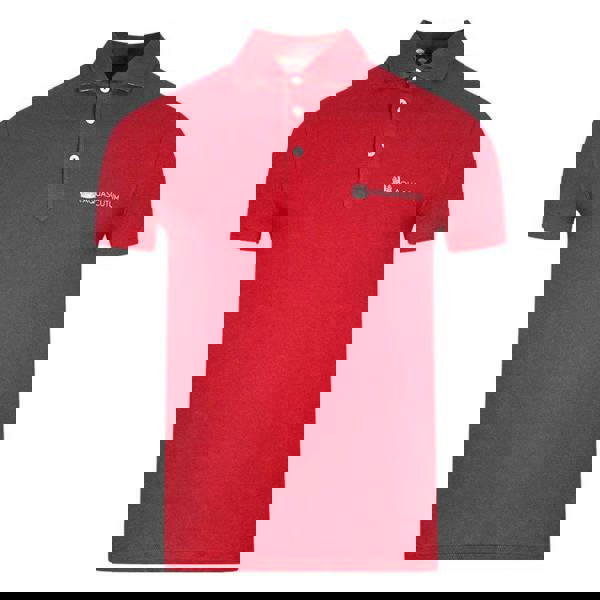 Aquascutum Unisex Adult Aldis Block Logo Polo Shirt - Red - 