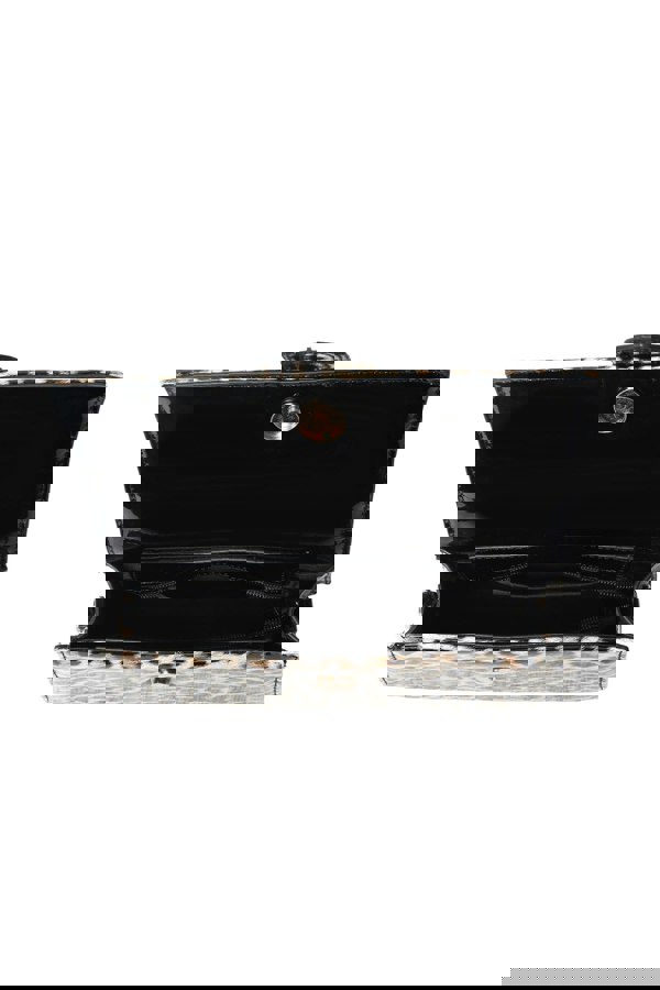 Pluspup Animal Print Top Handle Crossbody Bag with Flap Closure