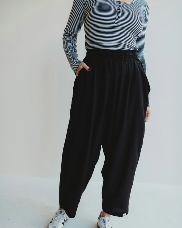 Betty Black Drape Trousers