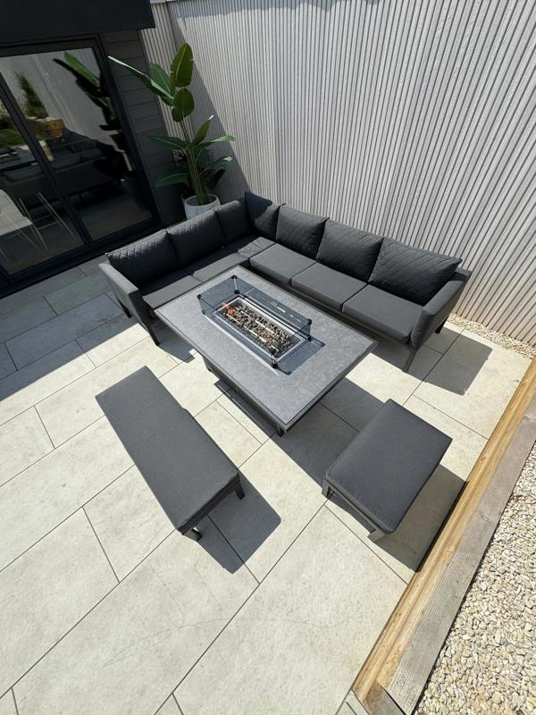 DS Living Aluminium Firepit Corner Sofa Set