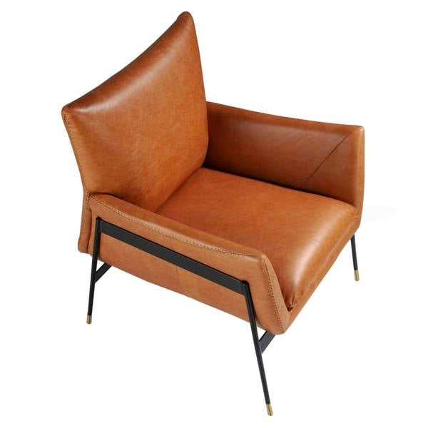 Angel Cerdá Brown Leather Swivel Armchair 5091