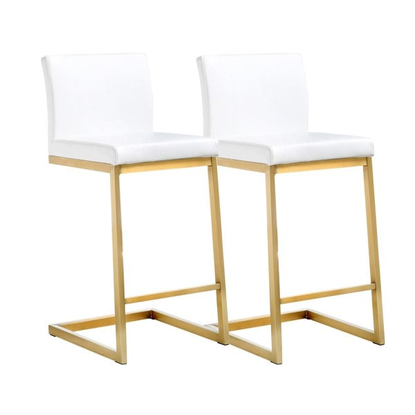 Furniture Edit Parma White Gold Steel Counter Stool Set of 2