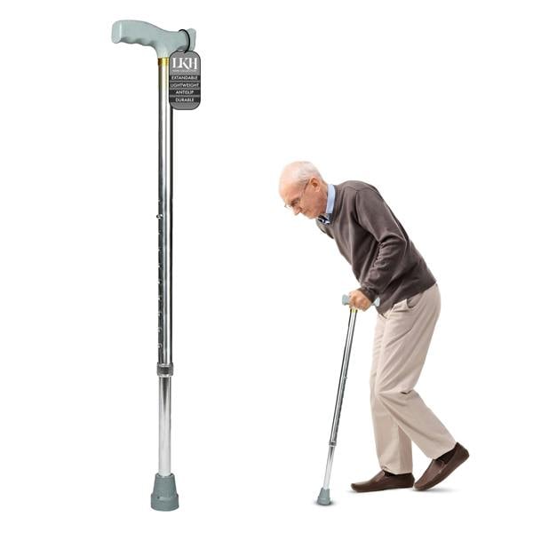 LKH HOME COLLECTION LKH Aluminum Walking stick with Handle & Anti-Skid Base - Lightweight 28-38 Inches Aluminum Walking Cane for Seniors & Adults