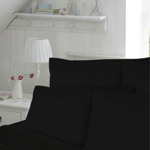 T180 Percale Black Super King Duvet Cover Set