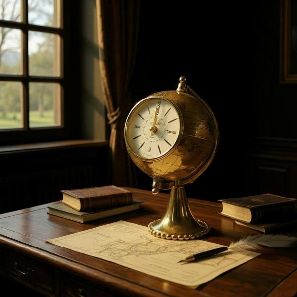 19*15*27CM TABLE CLOCK GLOBE DESIGN