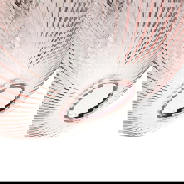 Modern Designer Soft Pink Line Ribbed Glass Oval Pendant Lamp Shade Image 4