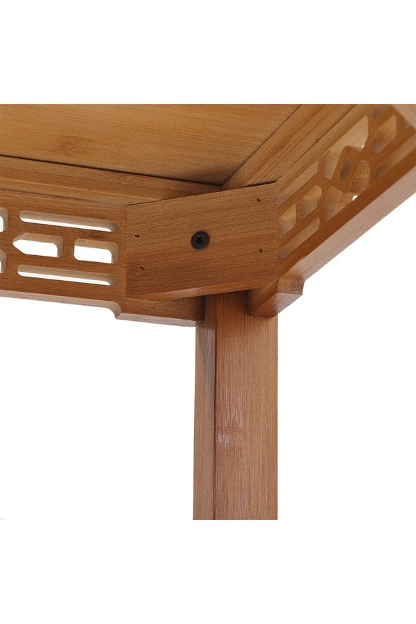 Living and Home 2-Tier Bamboo Plant Stand Classic Rustic Style Flower Stand