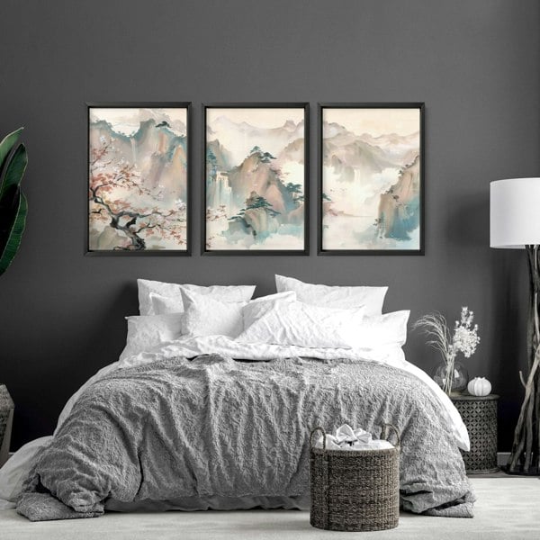 Bedroom Wall Artwork | Set of 3 wall art prints