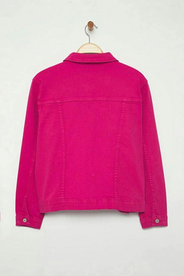 WOVCOR Stretch Crop Plus Size Denim Jacket