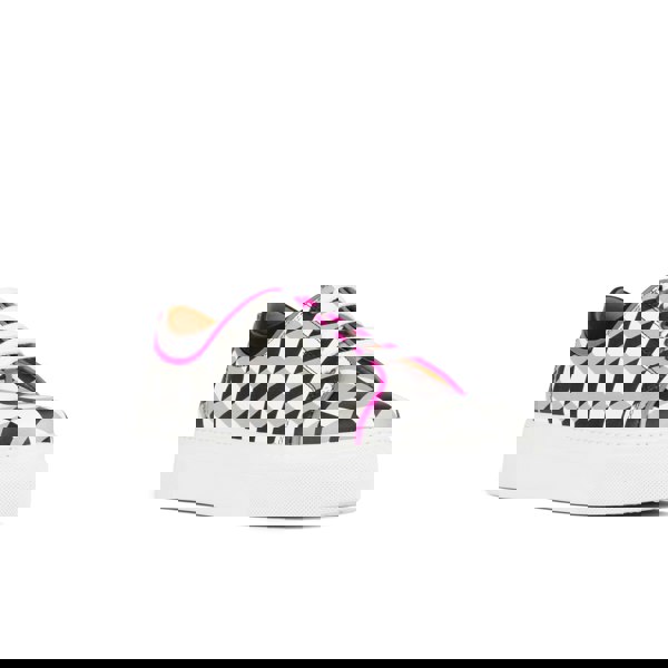 Embassy London Camila - White Cubics - Women's platformed trainer in black & white leather
