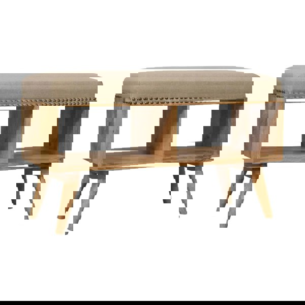 Artisan Furniture Solid Wood Studded Linen Open Bench