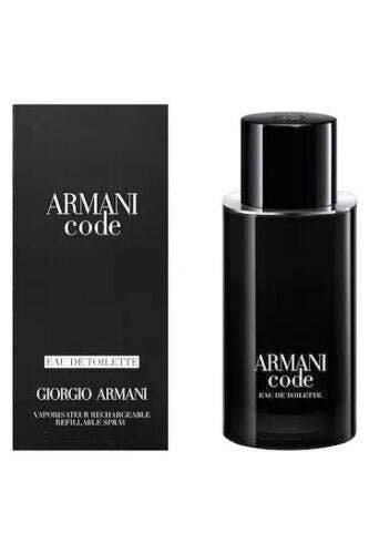 Giorgio Armani Armani Code 75ml Eau De Toilette EDT Rechargeable Refillable Spray For Him