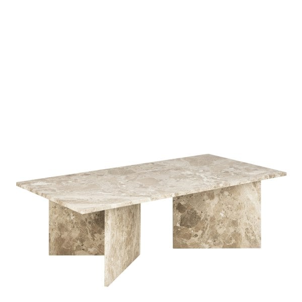 Furniture To Go Vega Rectangular Coffee Table with Brown Marble Top 140cm
