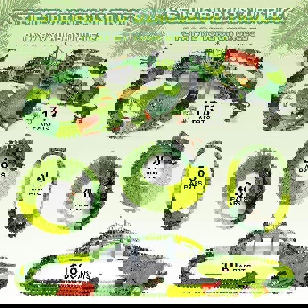 deAO Toys Dinosaur Track Toy Set Dinosaur World, Dinosaur Tunnel