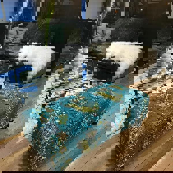 Bespoke upholstered ottoman with hidden storage UK craftsmanship
