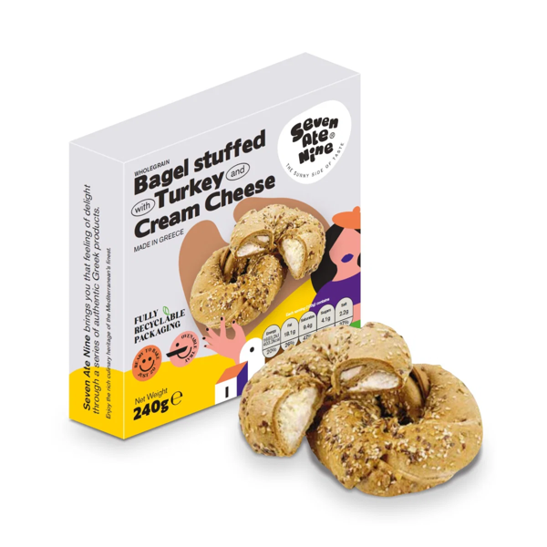Seven Ate Nine Wholegrain Bagel with Turkey & Cheese 240g
