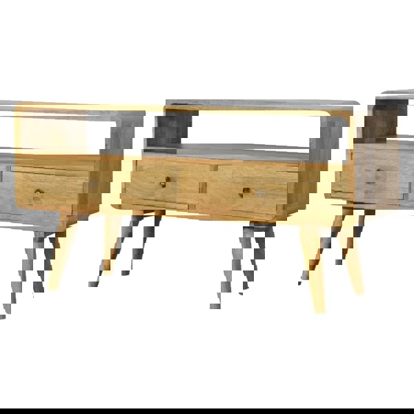 Artisan Furniture Solid Wood Curved Oak-ish Media Unit