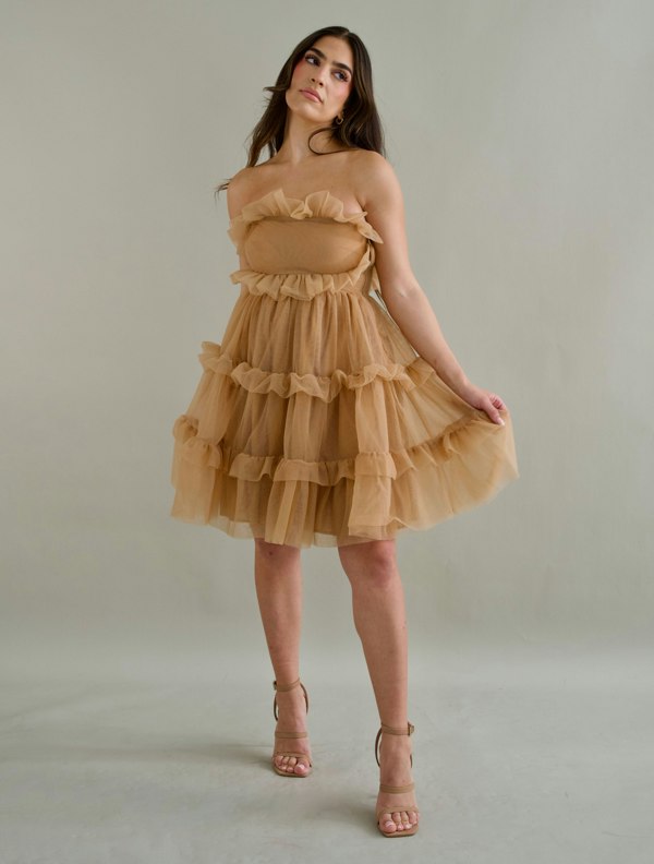 BALOU Tulle Frill Mini Dress