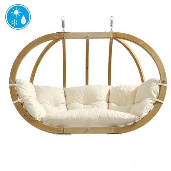 Amazonas Globo Royal Double Hanging Egg Chair - Natura White
