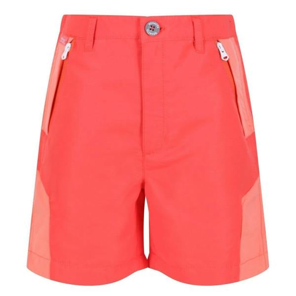 Regatta Childrens/Kids Sorcer Colour Block Shorts - Neon Peach/Fuchsia - 