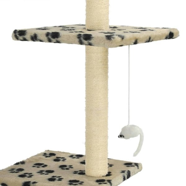 Berkfield Cat Tree with Sisal Scratching Posts 260 cm Beige Paw Prints
