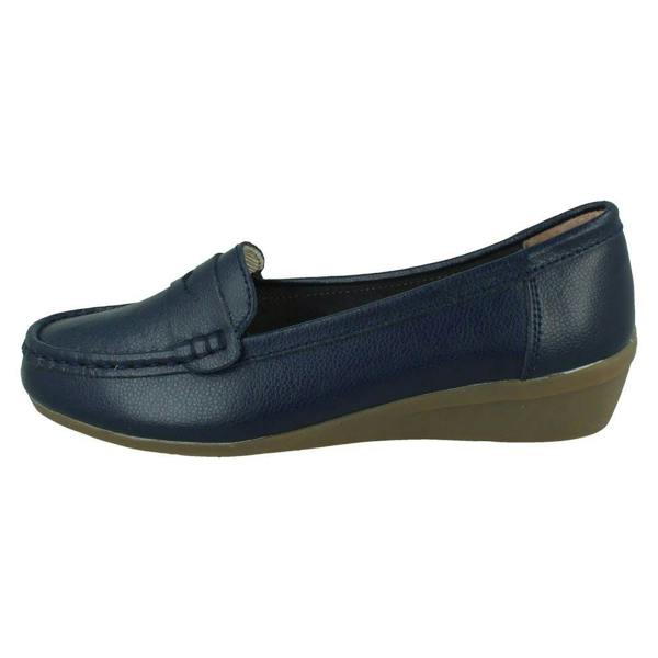 Down to Earth Ladies Down To Earth Wide Fit Wedge Heel Casual Shoes F3124