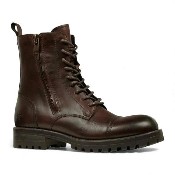 Windsorsmuth Willem - Men's Maroon Brown Leather Military Combat Boots