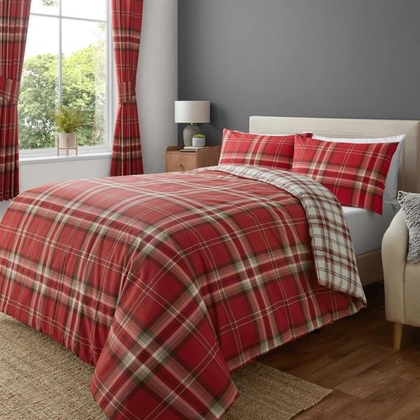 Kelso Check Red Duvet Cover Set