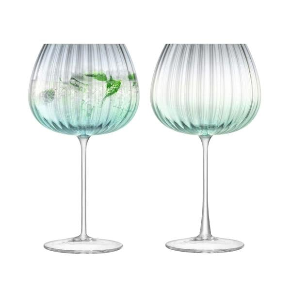 LSA Dusk Balloon 650ml Goblet Set of 2 Green Grey