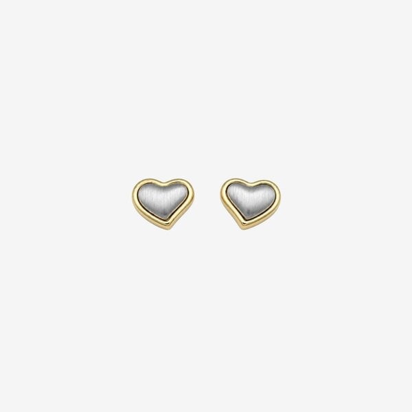 Uchi & Soto Kokoro Mixed Metal Heart Stud Earrings