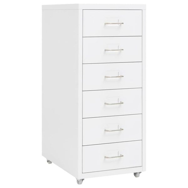 Berkfield Mobile File Cabinet White 28x41x69 cm Metal