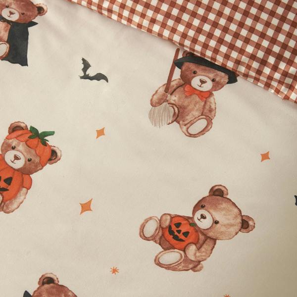Catherine Lansfield Scare Bears Reversible Duvet Cover Set Cream