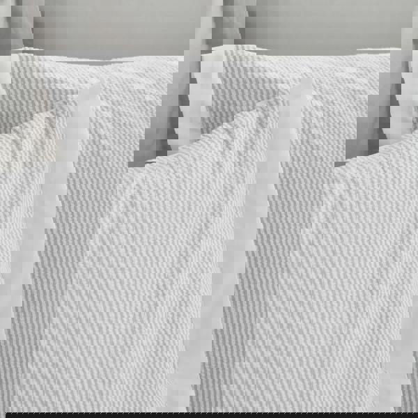 Bianca Seersucker Woven Stripe 180 Thread Count Cotton Duvet Cover Set Grey