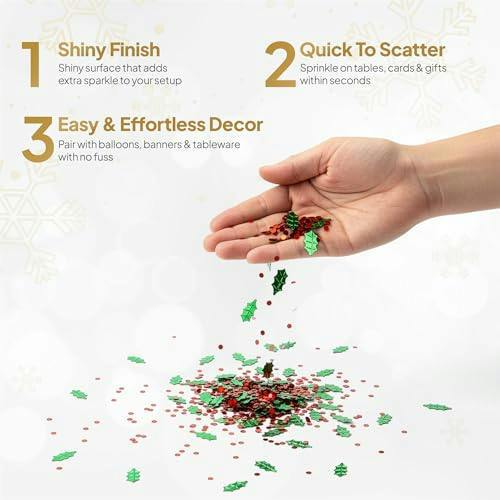 14g Green Leaves Confetti Table Scatter for Christmas Cards, Party Tables and Seasonal Decorations image 7