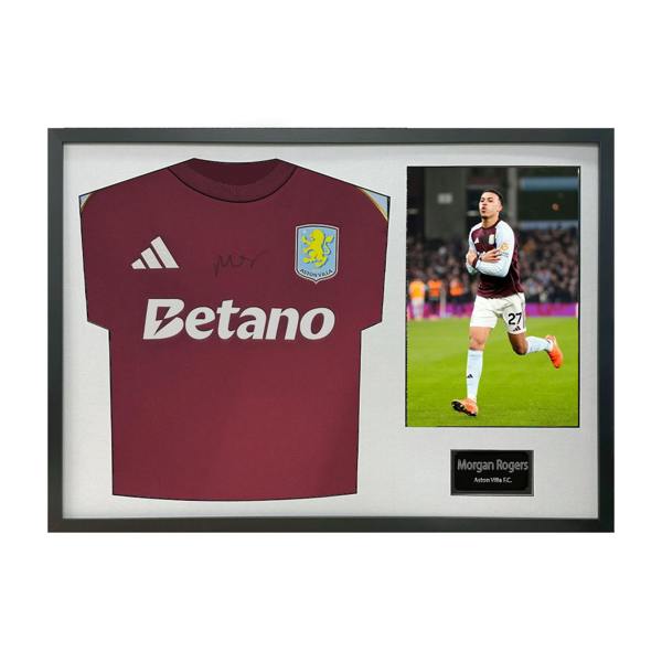 Morgan Rogers Signed Aston Villa Shirt Classic Frame