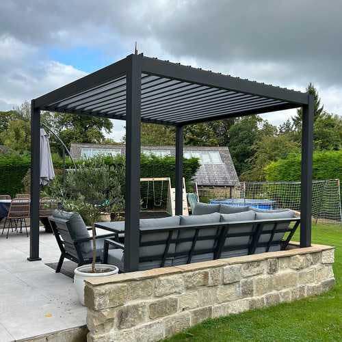 Ocean Designs Tivoli E-LED 3m x 3m Grey Frame Free Standing Pergola