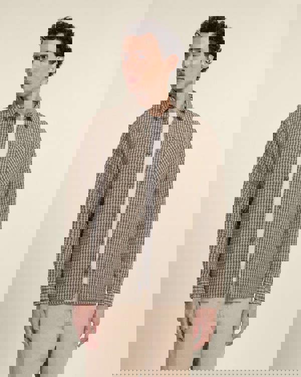 Larsson & Co Olive & Stone Textured Overshirt