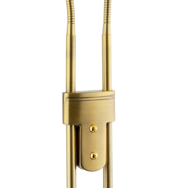 Double Arm Brass Floor Lamp with Dimmer and Colour Control Warm-Cool White Image 5