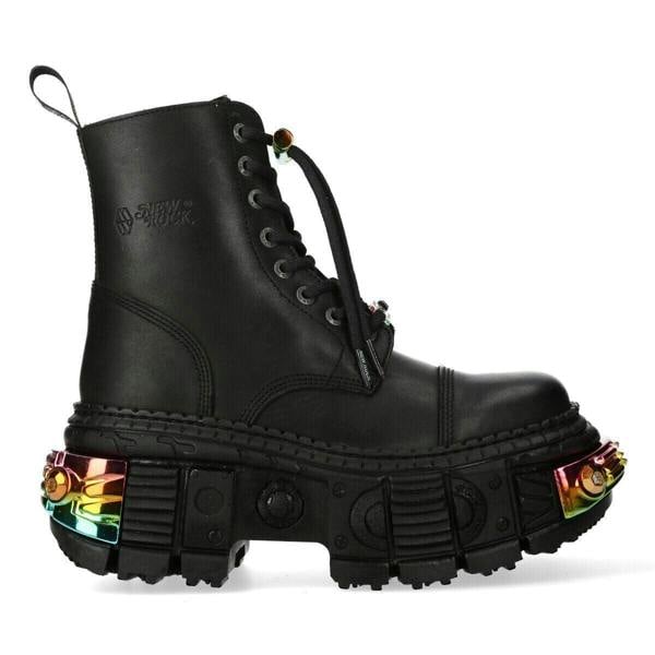 New Rock Black Platform Leather Boots-WALL83CCT-S8
