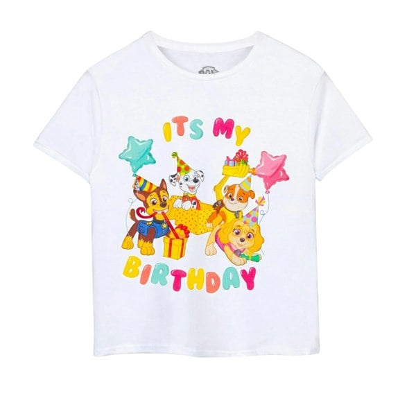 Paw Patrol Childrens/Kids It´s My Birthday Short-Sleeved T-Shirt - White