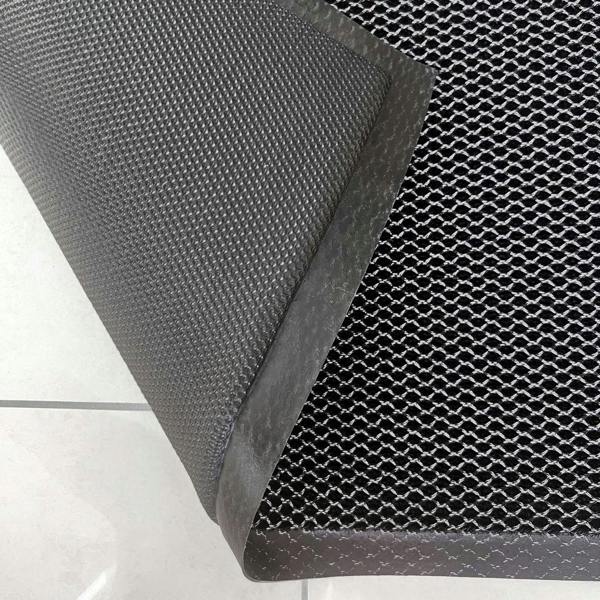 Ultralux Mesh Dirt Trapper Door Mat – Non-Slip Vinyl Indoor/Outdoor Scraper Entrance Mat – Metallic Black & White – Multiple Sizes UMMGR