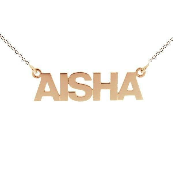 Christopher James of London 9ct Rose Gold Plated Block Style Personalised Name Necklace
