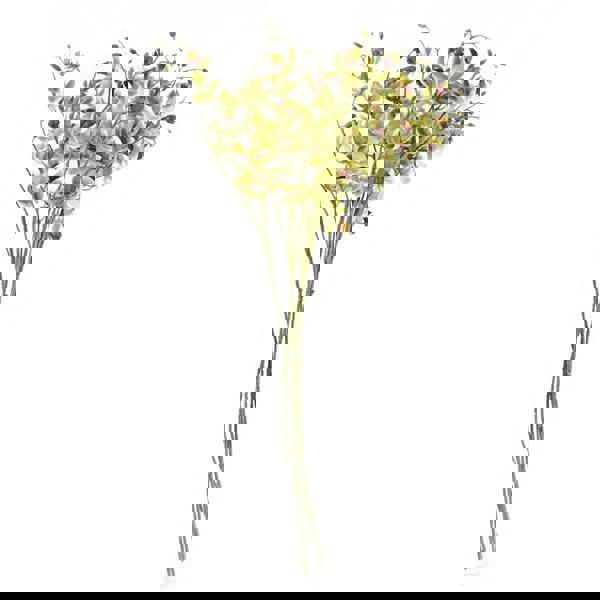 Leaf Pack of 6 x 80cm Cream Artificial Mini Orchid Stem