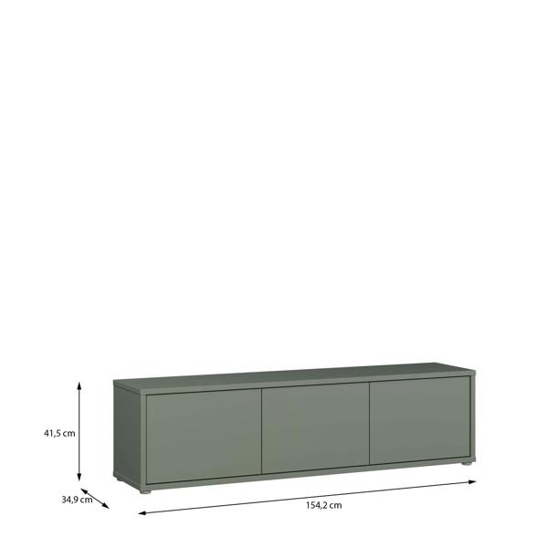 Furniture To Go Alice Springs Wide TV Cabinet with 3 Doors Push-to-Open in Sage Green