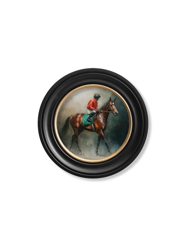 Exceptional Art The Irish Racehorses - Oxford round frame