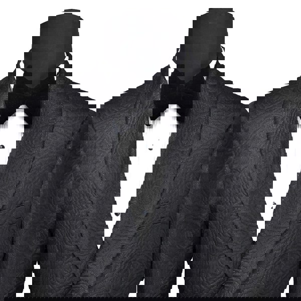 David WeJ Kensington Double Breasted Shawl Lapel Jacquard - Black