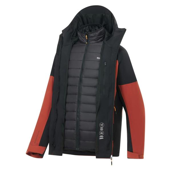 Regatta Mens Wentwood 3 in 1 Jacket - Burnt Henna/Black - 