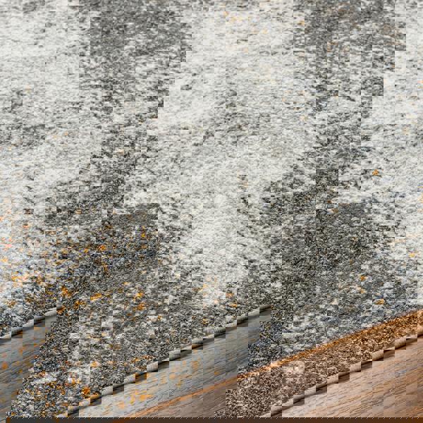 Livabliss San Francisco-Abstract Brown Grey Orange Modern Marble Rug